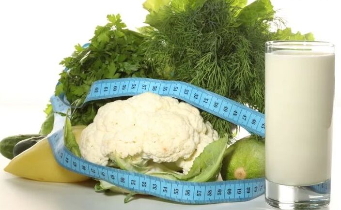 Kefir und Gemüse zur Gewichtsreduktion
